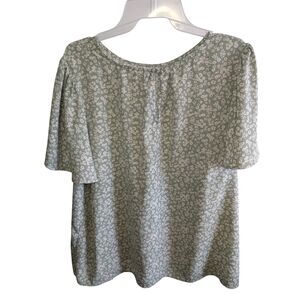 Lauren Conrad Plus Size 2X Green Floral Boho Flutter Sleeve Blouse Women's Flowy